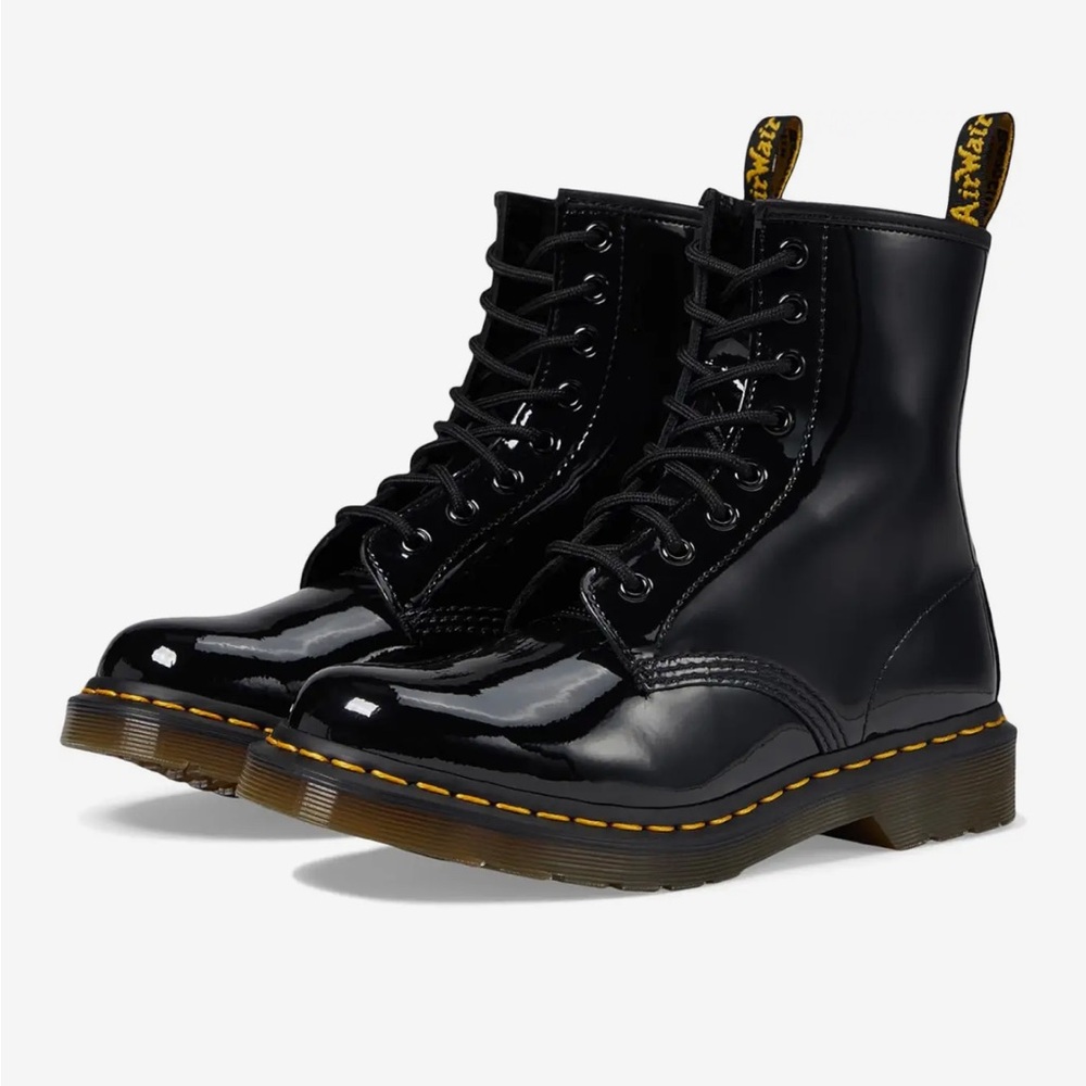 Dr. Martens Zavala boots in black patent leather